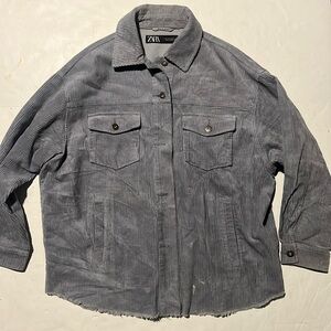 Zara Grey Cordur Buttoned Shirt